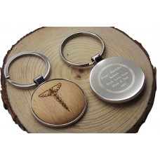 Medical Symbol Wood & Silver Personalised Keyring Medical Symbol Wood & Silver Personalised Keyring